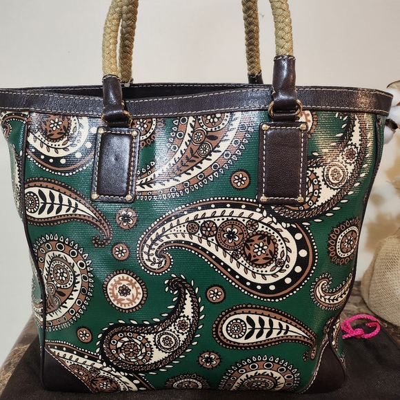 New Kate Spade Large Green Coated/Leather & Dustbag - Picture 6 of 16